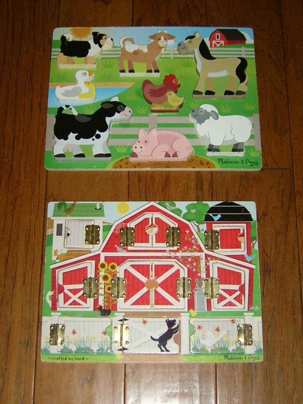 Melissa & Doug Farm Animal Knob Puzzle & Hide & Seek Farm Puzzle